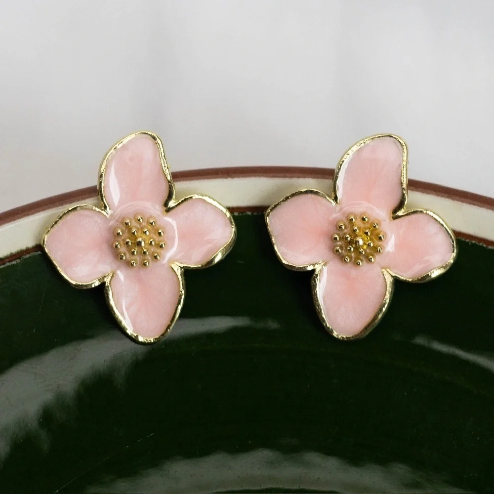 ✨Anthropologie Athena Pink Floral Earrings
